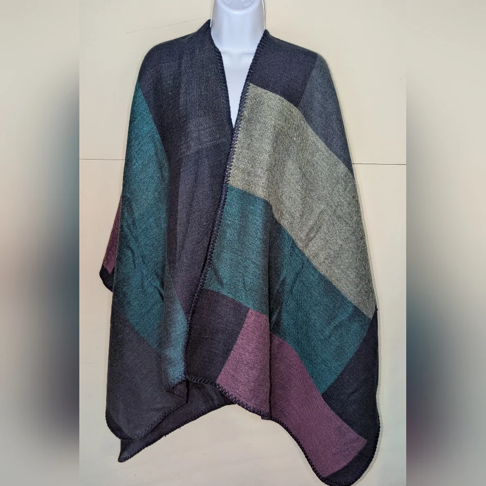 Unbranded Blanket Scarf / Shawl Jewel Tone Plaid